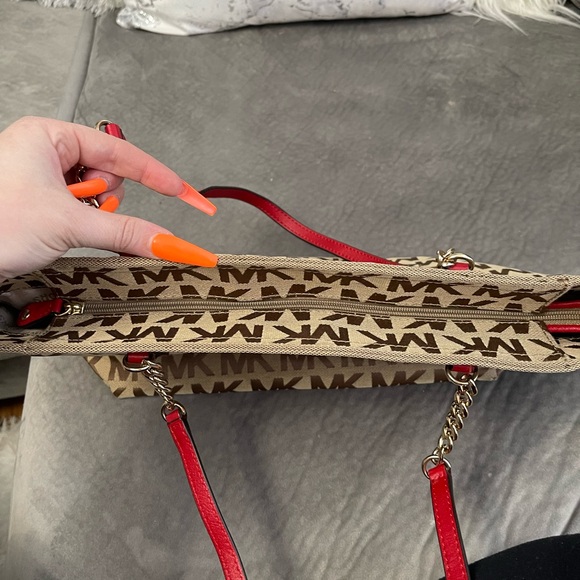 EUC Michael Kors Tan and Red Purse ❤️ - Picture 2 of 7